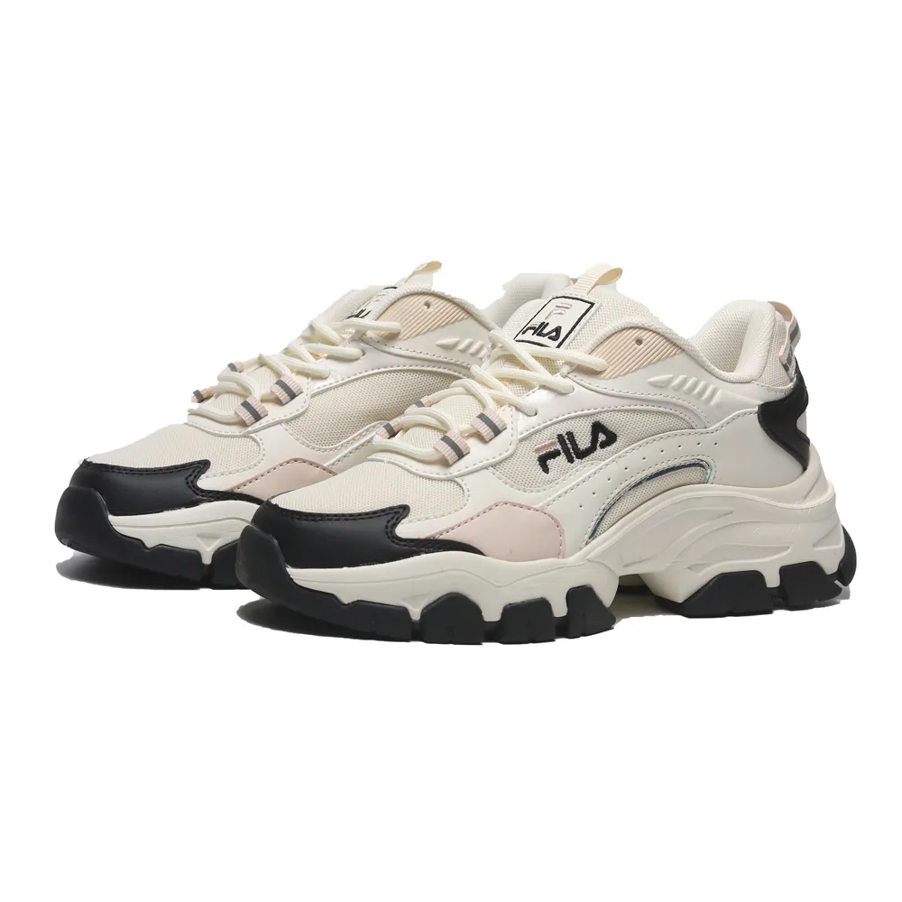 Fila Filament 米白黑 網布 厚底 增高 老爹 休閒鞋 女款 J2052【新竹皇家5-J934X-991】 歷史價格詳細信息