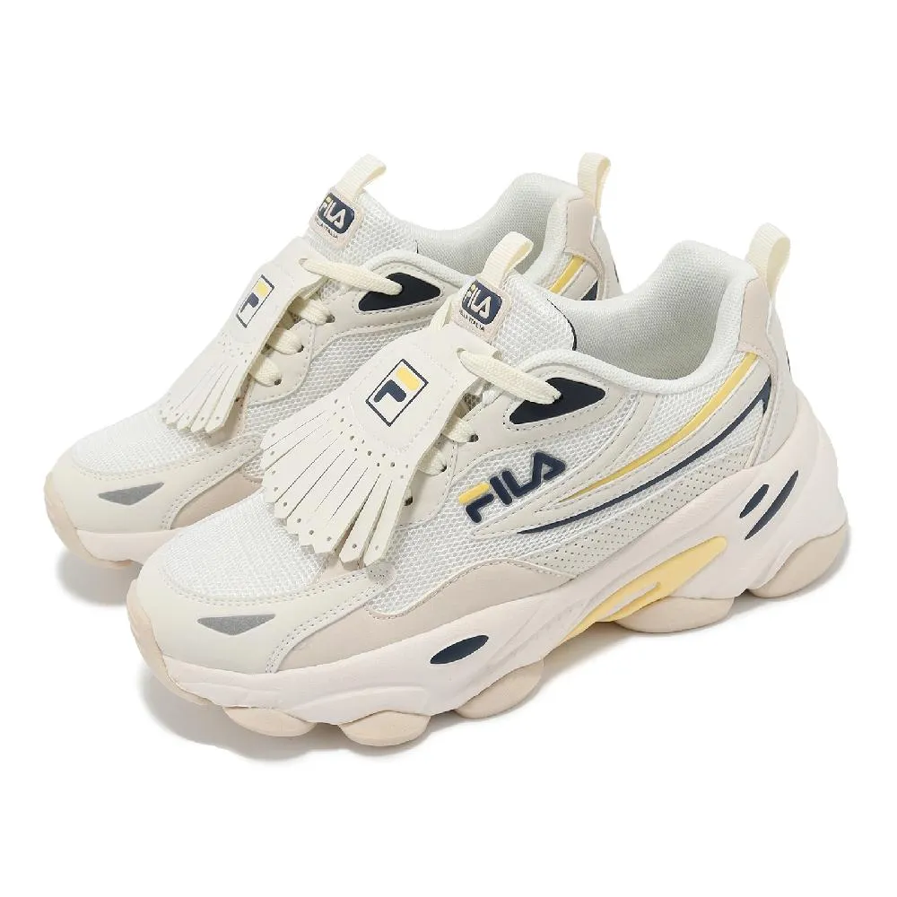 Fila 斐樂 休閒鞋 Tassel 女鞋 白 藍 紅 皮革 緩衝 厚底 老爹鞋 5J318Y123 歷史價格詳細信息