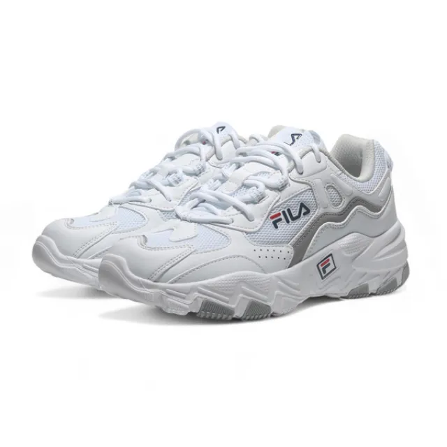 FILA 休閒鞋 全白 粉藍 厚底 緩震 慢跑鞋 運動 女 5J920V115 歷史價格詳細信息