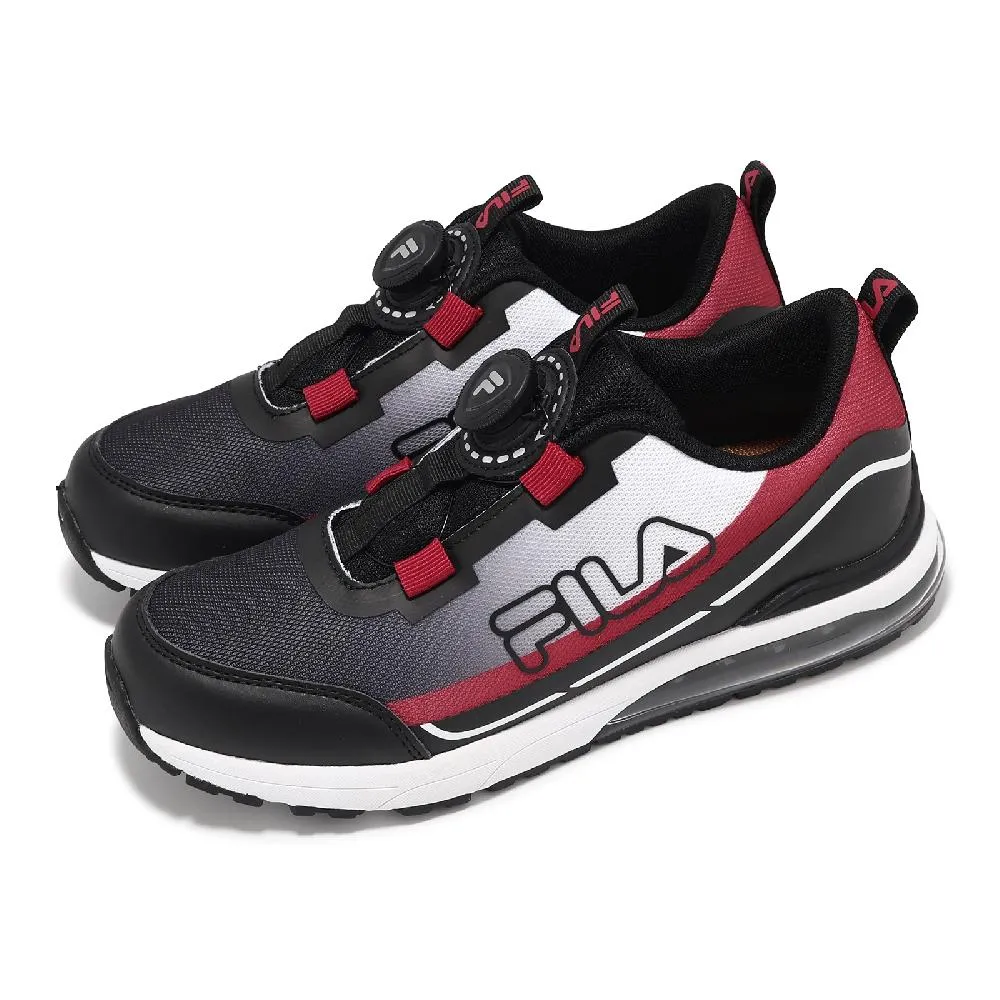 FILA J821Y-021 黑X紅X白 大氣墊旋轉釦(童鞋)【康特杯，足弓支撐鞋墊】317F 免運費加贈襪子 歷史價格詳細信息
