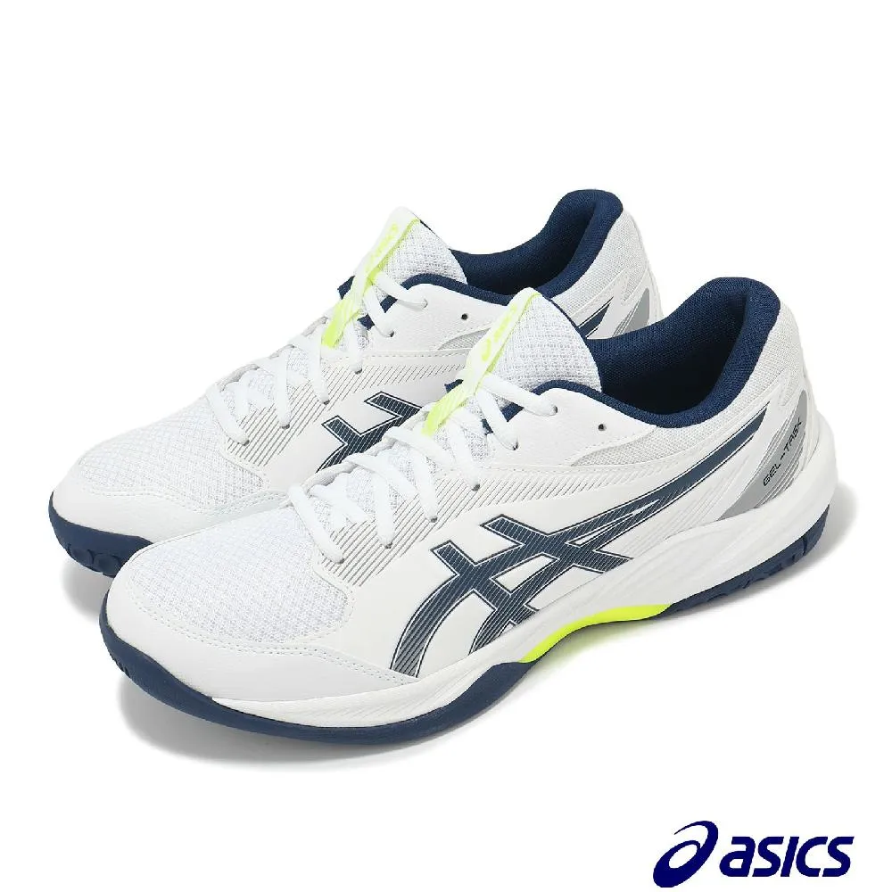 Asics Gel-task 4 [1071A103-100] 男 排球鞋 羽球鞋 室內運動 支撐 緩震 白 深藍 歷史價格詳細信息