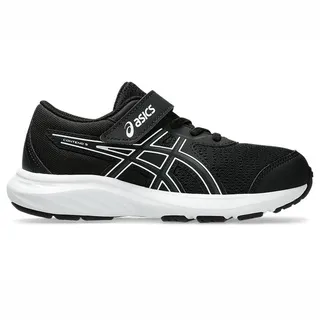 Asics Contend 9 Ps [1014A338-001] 中童 慢跑鞋 運動 休閒 魔鬼氈 透氣 黑 藍 歷史價格詳細信息