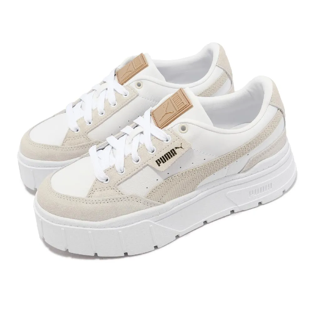 Puma 休閒鞋 Mayze Wns 米白 麂皮 膠底 厚底增高 女鞋 百搭款 【ACS】 38078406 歷史價格詳細信息