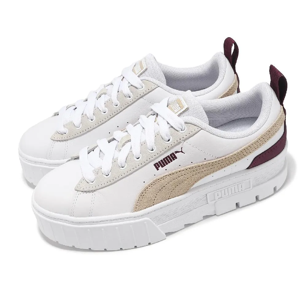 Puma 彪馬 休閒鞋 Mayze Crashed Wns 女鞋 白 灰 麂皮 拼接 厚底 小白鞋 39249504 歷史價格詳細信息