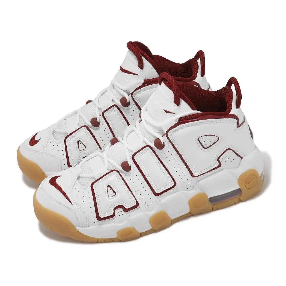 Nike Air More Uptempo GS 白 紅 大AIR 女鞋 大童鞋 皮朋 零碼福利品 【ACS】 歷史價格詳細信息