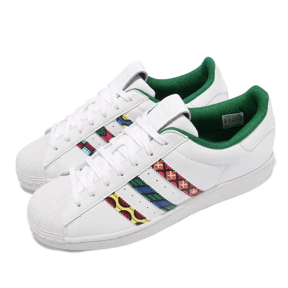 adidas 休閒鞋 Superstar 白 綠 彩色 三條線 聯名款 貝殼頭 小白鞋 男女鞋【ACS】 GX7991 歷史價格詳細信息