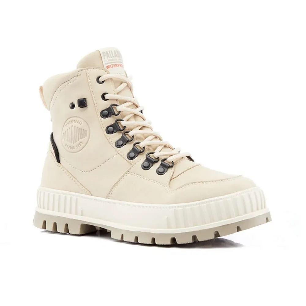 PALLADIUM PALLASHOCK HI CUFF WP+厚底巧克力皮革橘標防水靴-中性-黑 歷史價格詳細信息