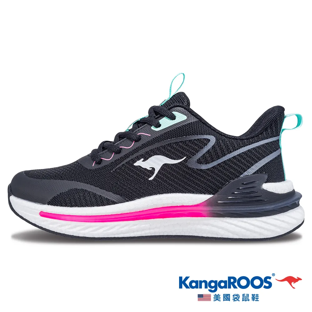 【KangaROOS 美國袋鼠鞋】女 RUN DASH 科技機能跑鞋 支撐穩定 輕量透氣 (黑粉-KW41190) 價格比較,價格查詢,歷史價格詳細信息