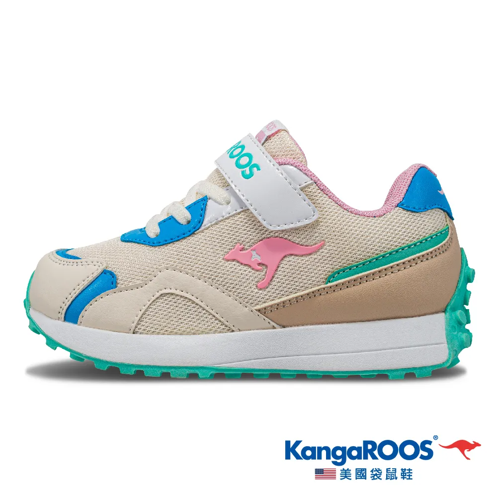 【KangaROOS 美國袋鼠鞋】童鞋 RUNNER 經典復古 運動跑鞋 (米/橘/藍-KK31832) 歷史價格詳細信息