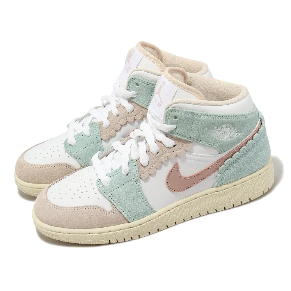 NIKE AIR JORDAN 1 MID GS 粉紫 情人節 籃球鞋 大童 女鞋 555112-661 歷史價格詳細信息