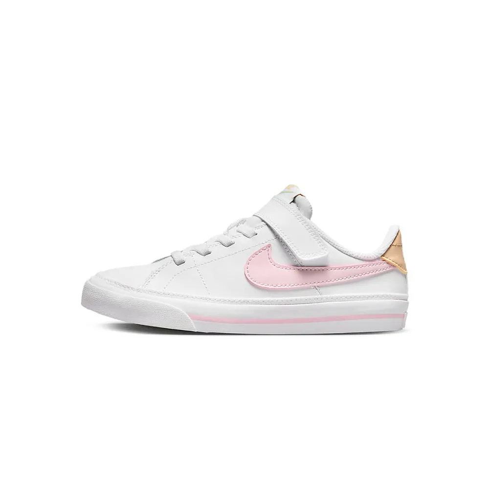 童鞋 Court Legacy PSV 中童 小朋友 白 粉紅 橘 魔鬼氈 皮革 休閒鞋 DA5381-115 歷史價格詳細信息