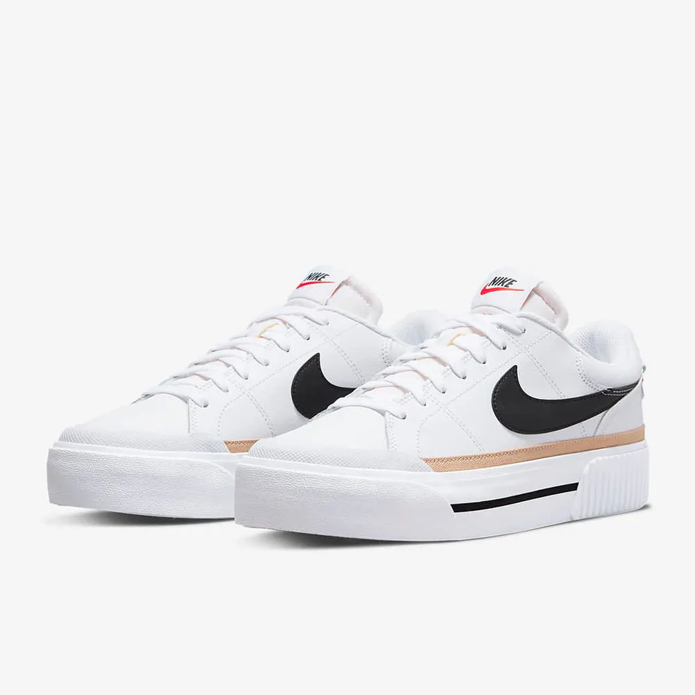 Nike Wmns Court Legacy Lift 黑 白 厚底增高 女鞋 休閒鞋 零碼福利品 【ACS】 歷史價格詳細信息