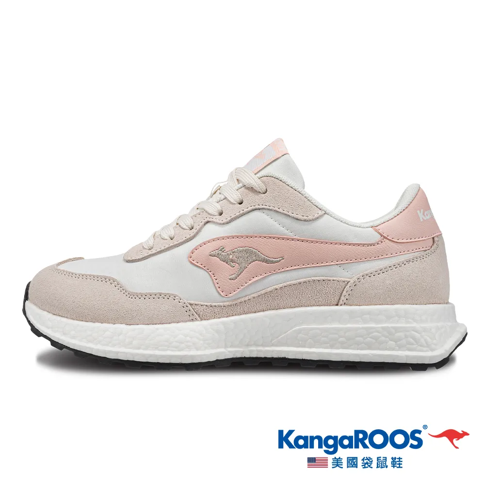 KangaROOS 白/粉/米色 皮革 網布 復古  休閒 運動鞋 女款 NO.J1725【KW31733】 歷史價格詳細信息
