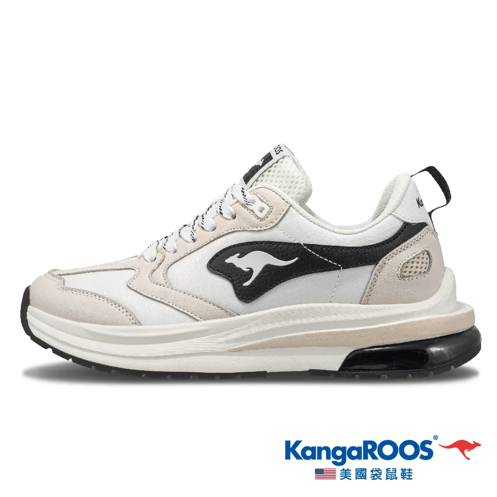 KangaROOS 米/籃/紫 皮革 網布 復古 老爹 休閒 運動鞋 女款 NO.J1132【新竹皇家 KW21334】 歷史價格詳細信息
