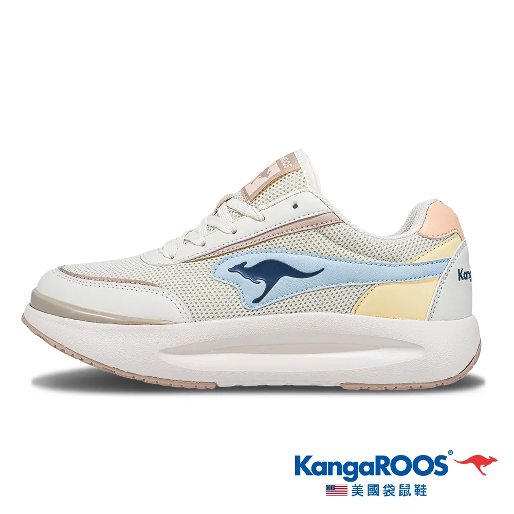 【KangaROOS 美國袋鼠鞋】女鞋 BREAK 機能運動 厚底貝果鞋 (粉綠黃-KW31755) 歷史價格詳細信息