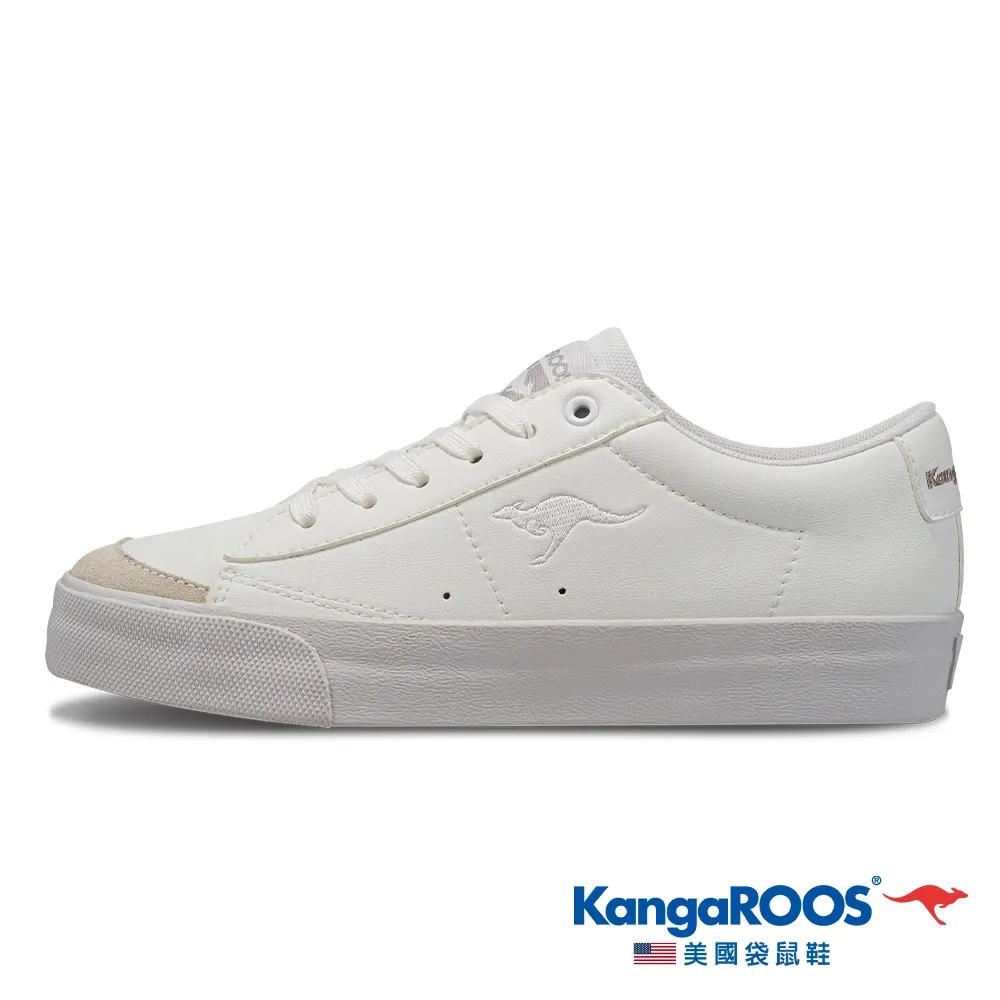【KangaROOS 美國袋鼠鞋】女 COURT 復古 休閒鞋 平底鞋 (白/粉-KW31633) 歷史價格詳細信息