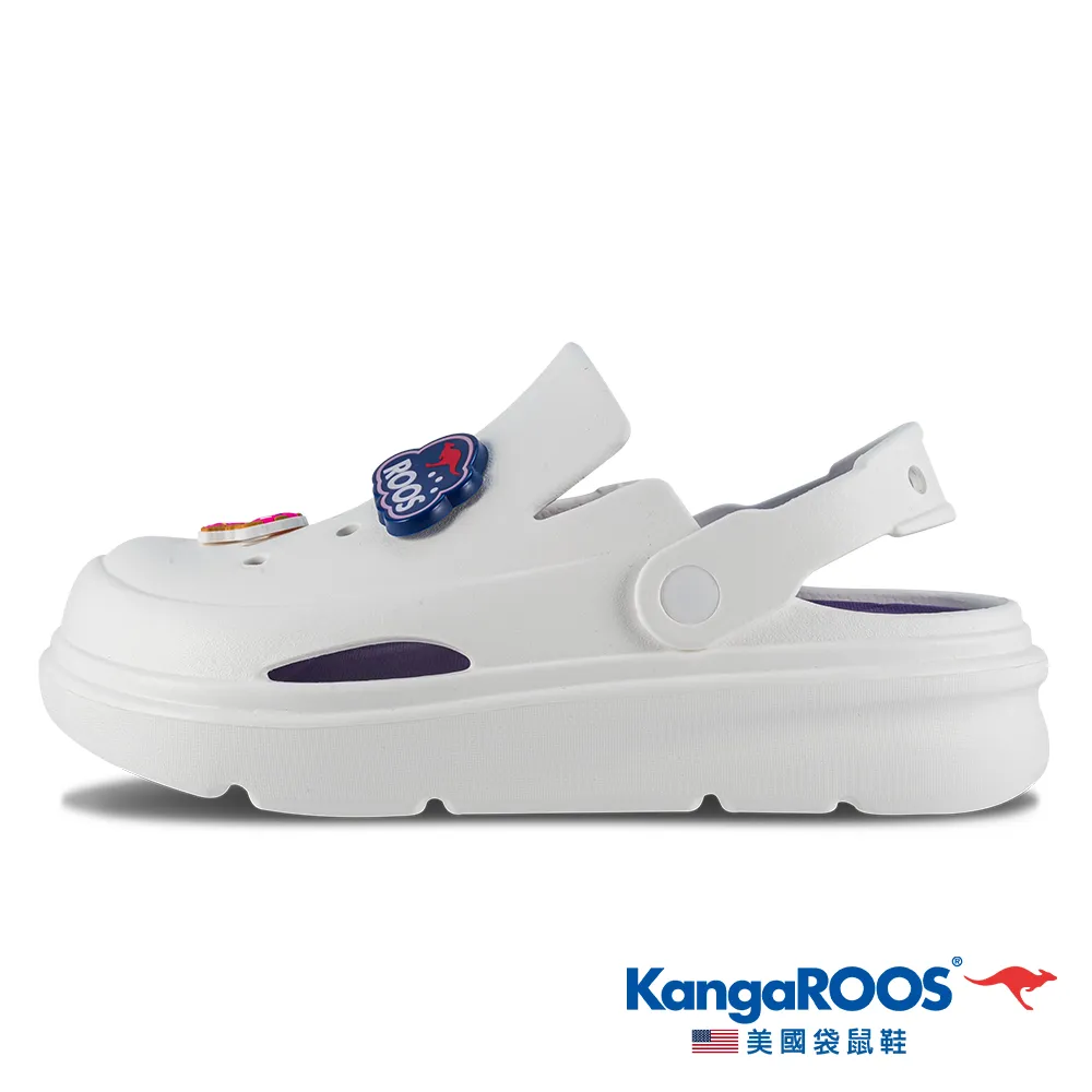 【KangaROOS 美國袋鼠鞋】女鞋 ROO CLOG 厚底洞洞鞋 厚底增高 防水散熱 (紫-KW41717) 歷史價格詳細信息