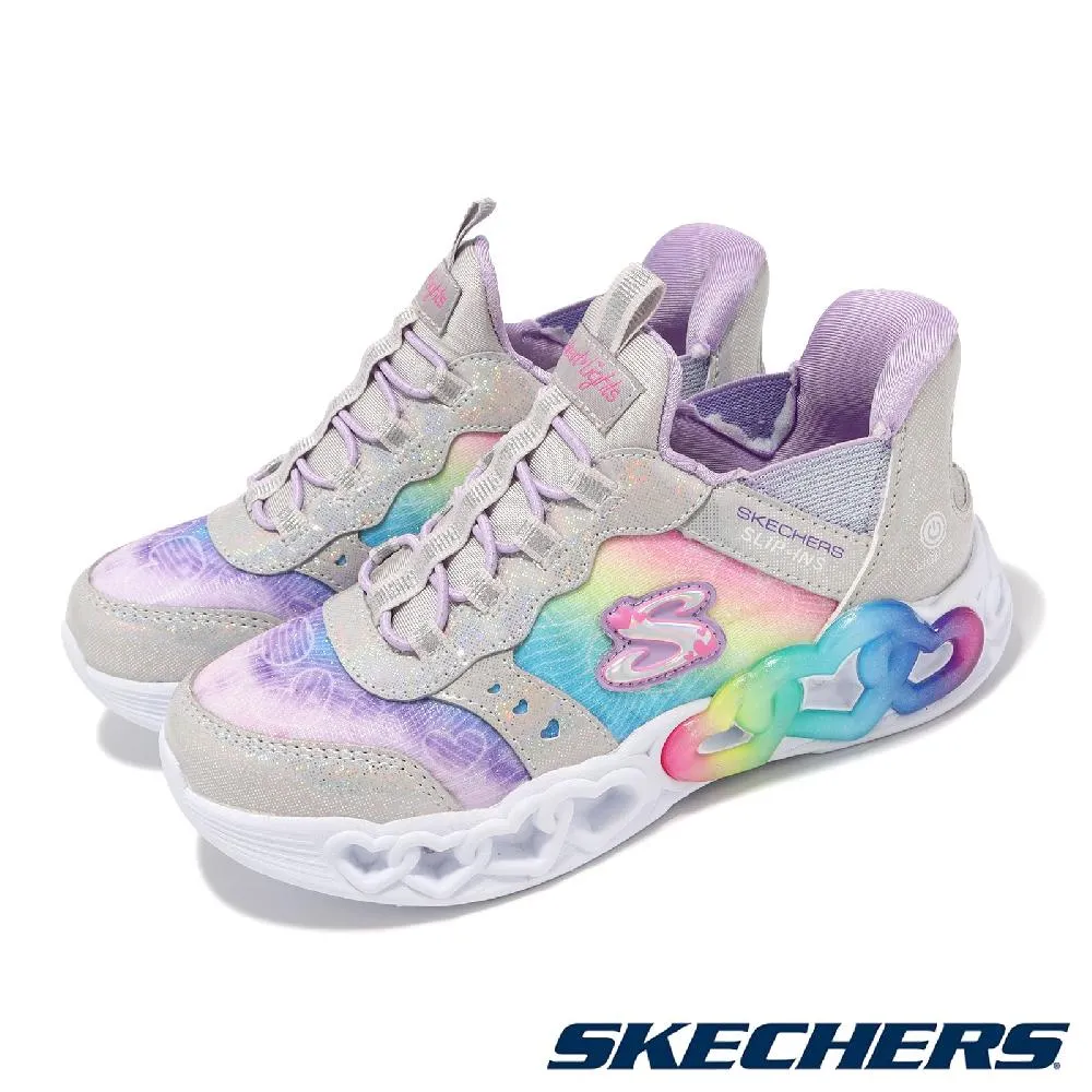 Skechers S Light-Heart 深藍 粉紅 彩虹 魔鬼氈 燈鞋 童鞋 女孩 ACS 302308LNVMT 歷史價格詳細信息