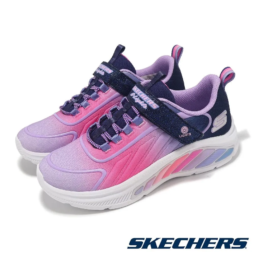 SKECHERS S LIGHTS 燈鞋 魔鬼氈 中大童 藍粉 R8771(302330LLBPK) 歷史價格詳細信息