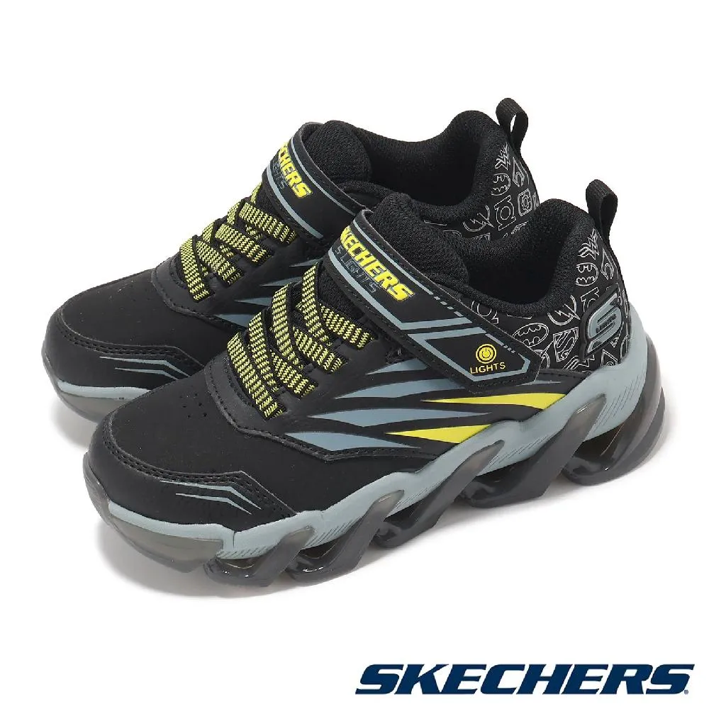 SKECHERS S LIGHTS 魔鬼氈 燈鞋 中童 黑藍 R9793 (400138LBKBL) 歷史價格詳細信息