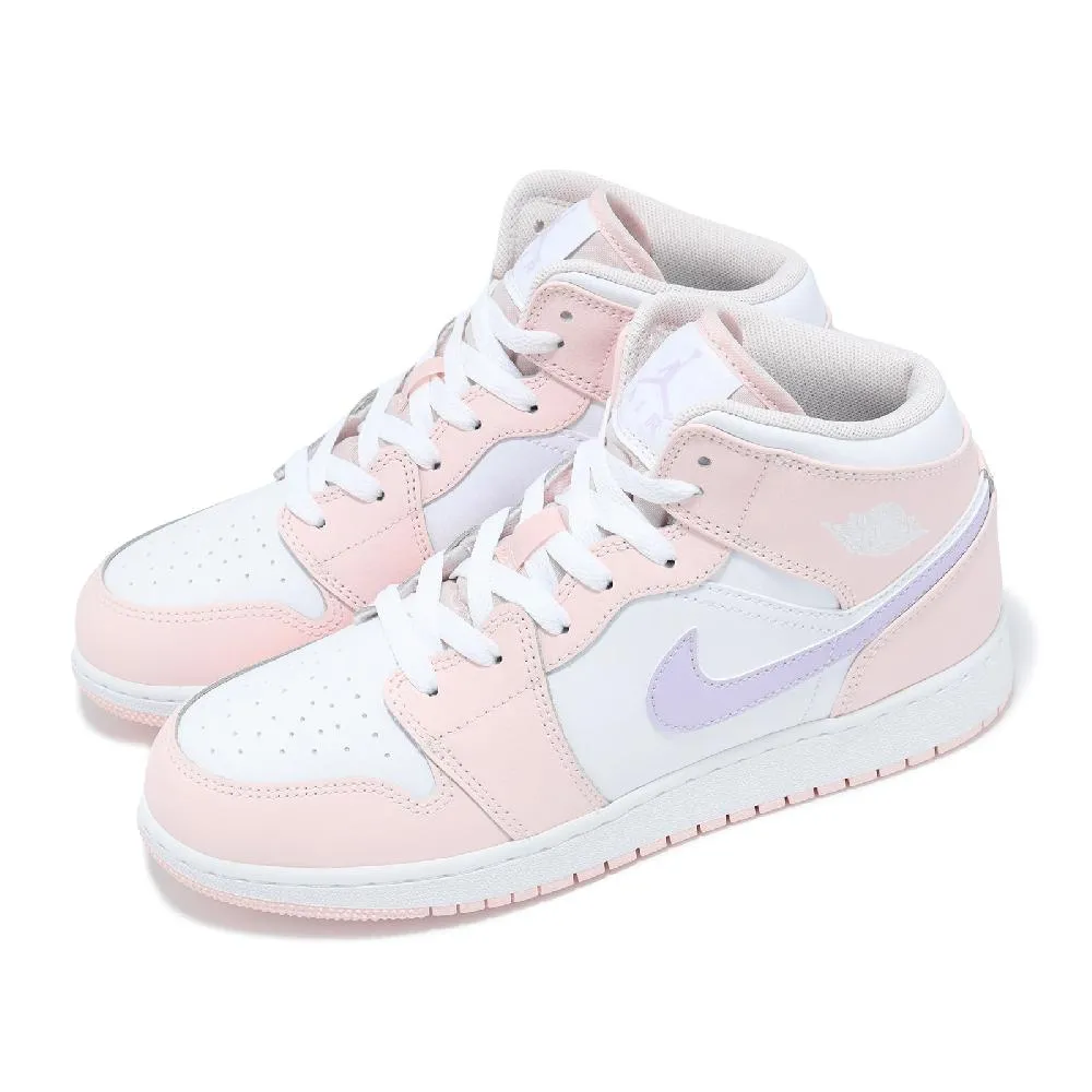 NIKE AIR JORDAN 1 MID GS 粉紫 情人節 籃球鞋 大童 女鞋 555112-661 歷史價格詳細信息
