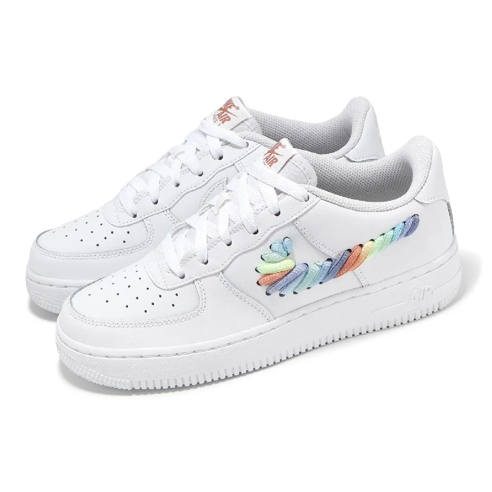 Nike Air Force 1 LV8 大童 白 AF1 休閒 皮革 運動 低筒 橡膠 休閒鞋 HF5744-146 歷史價格詳細信息