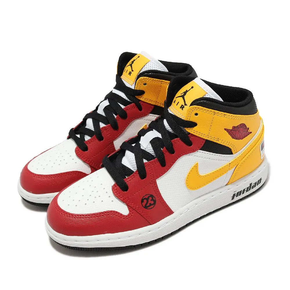 Nike 耐吉 Air Jordan 1 Mid SE GS 大童 女鞋 米白 灰 絨布 Velvet Toe FB9899-100 歷史價格詳細信息