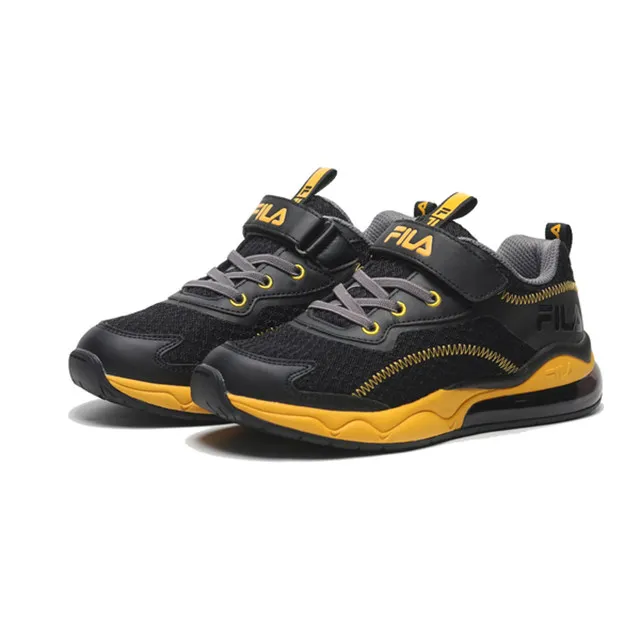 FILA 童鞋 運動鞋 黑白皮革網布黏帶 中童 大童 3J803W001 歷史價格詳細信息