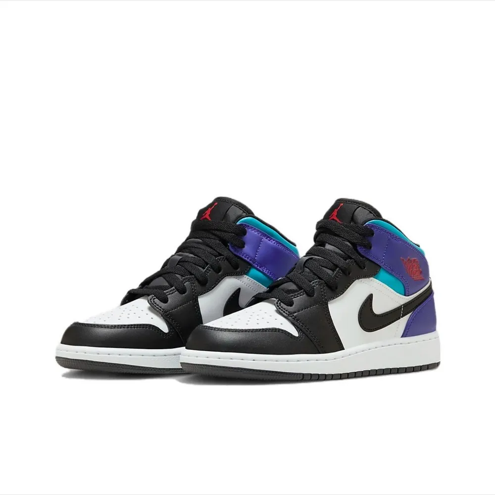 Nike Air Jordan 1 Mid [DQ8426-154] 男 休閒鞋 運動 喬丹 中筒 皮革 AJ1 白藍紫 歷史價格詳細信息