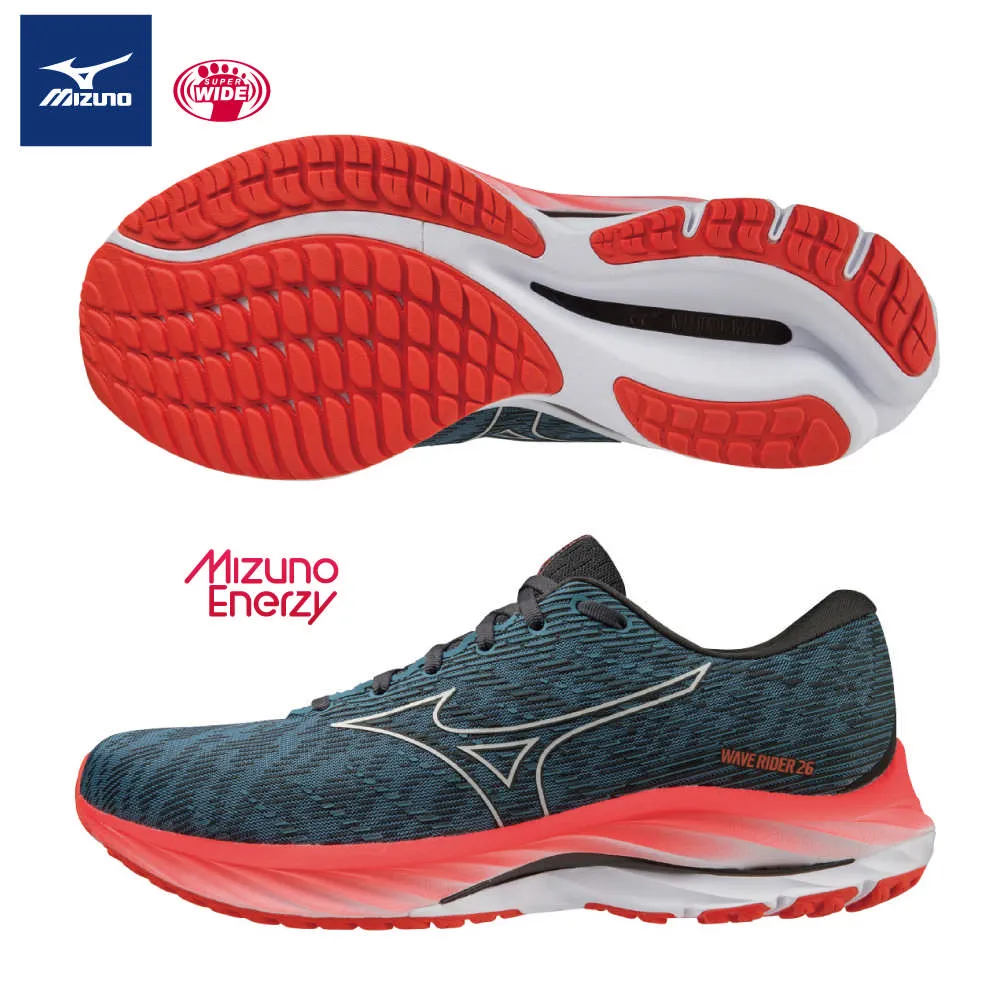 Mizuno 美津濃 男款 慢跑鞋 WAVE RIDER 26 一般型 超寬楦 跑鞋 J1GC220452 歷史價格詳細信息