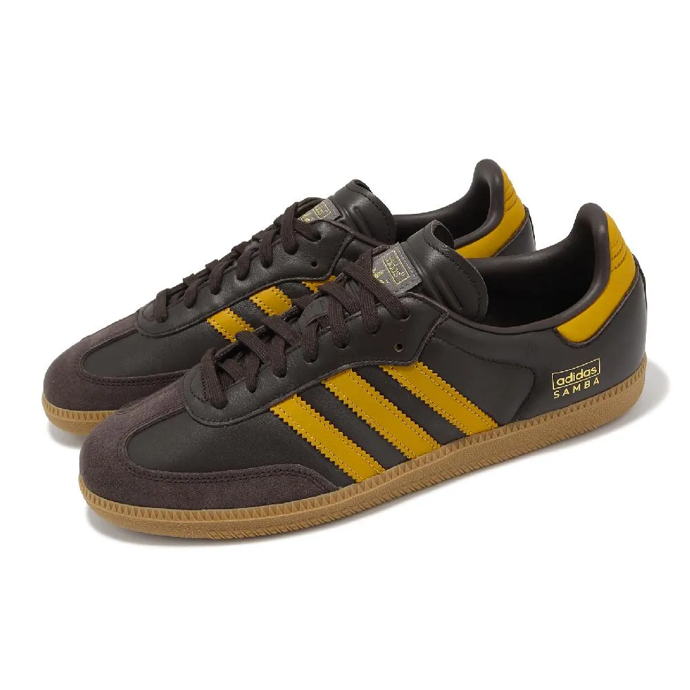 Adidas Samba OG IG6174 男 休閒鞋 運動 經典 復古 Originals 皮革 膠底 深咖 黃 歷史價格詳細信息
