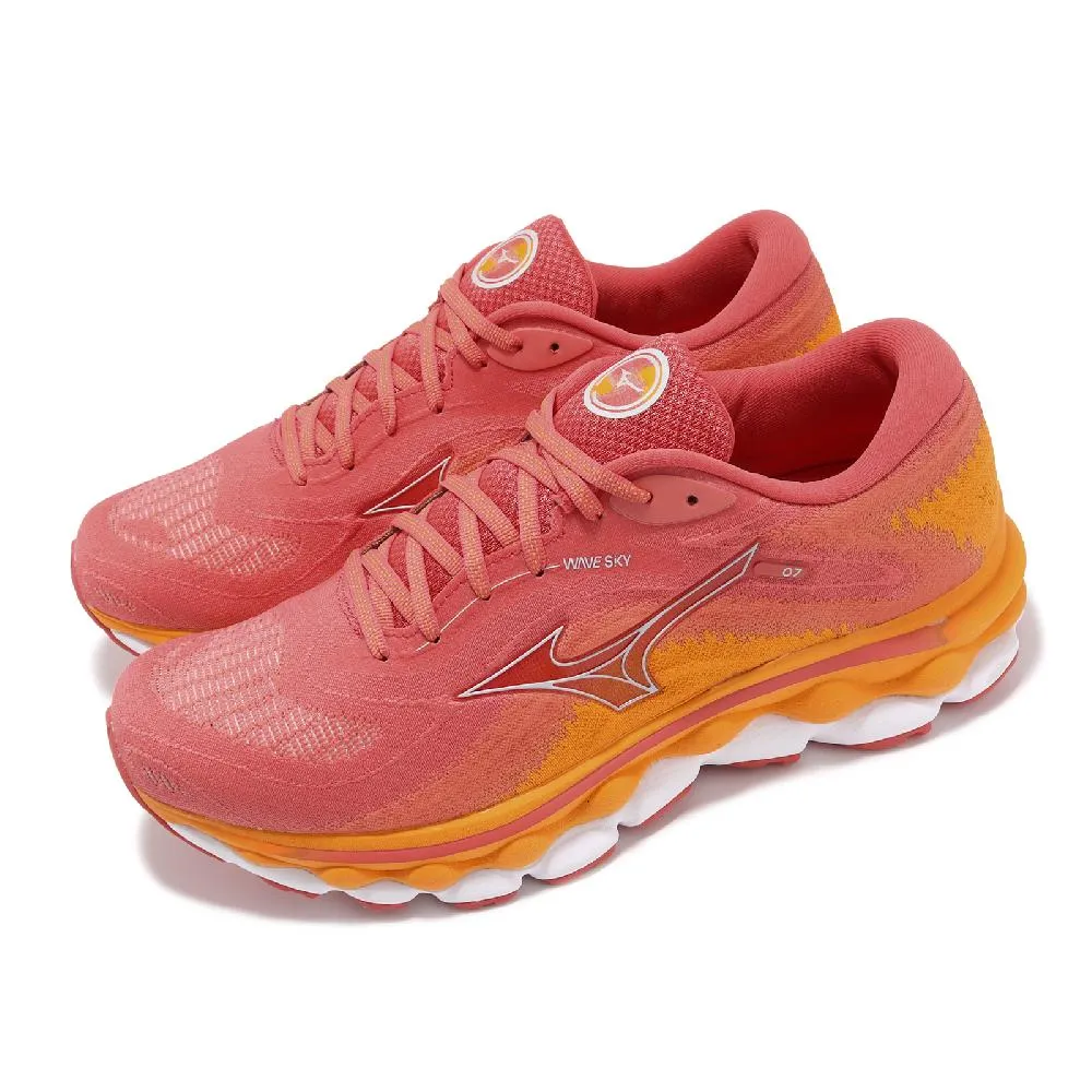 Mizuno 美津濃 慢跑鞋 Wave Sky 7 男鞋 橘 黑 頂級回彈 ENERZY CORE中底 J1GC2302-05 歷史價格詳細信息