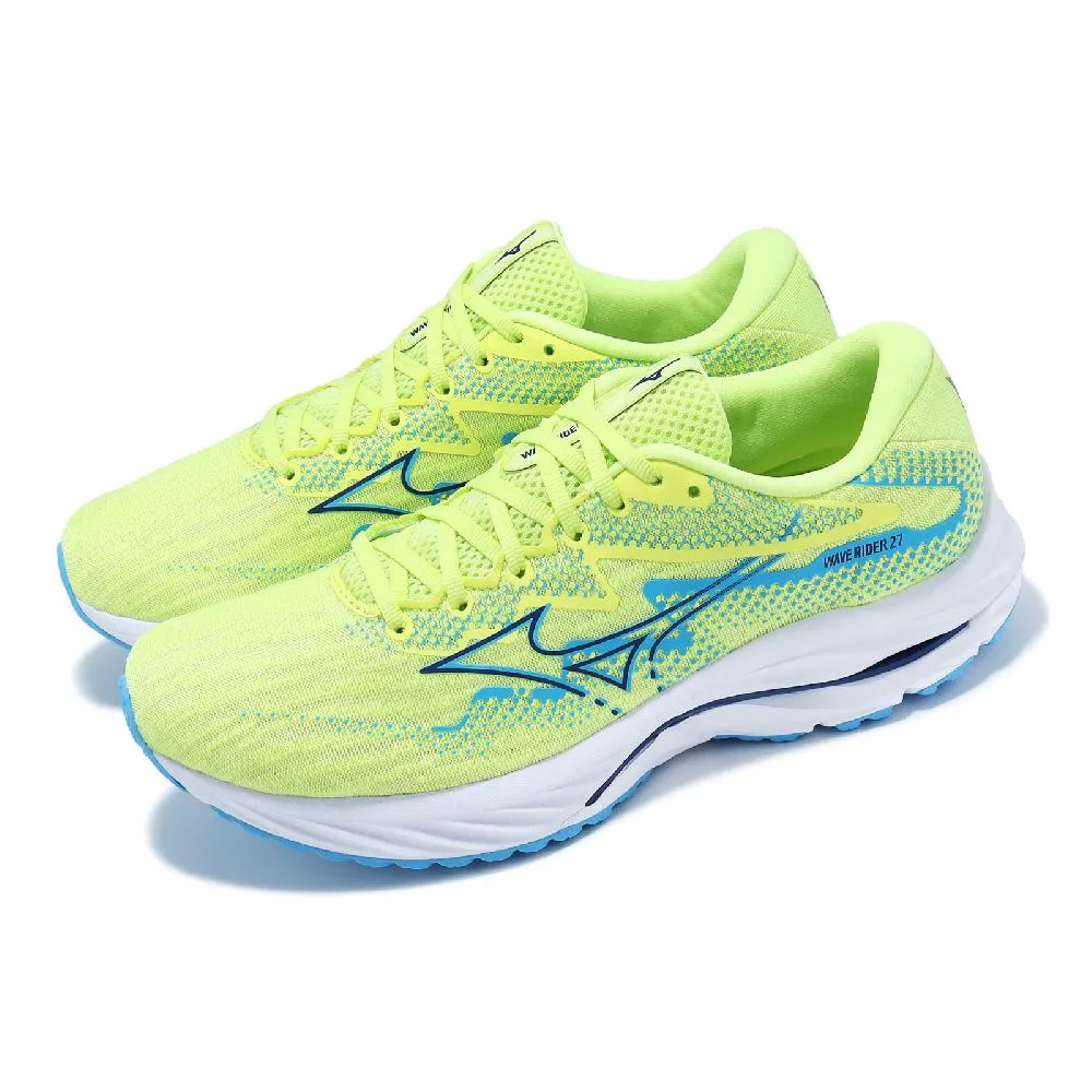 Mizuno 美津濃 慢跑鞋 Wave Rider 27 男鞋 黃 藍 避震 波浪片 網布 運動鞋 J1GC2303-04 歷史價格詳細信息
