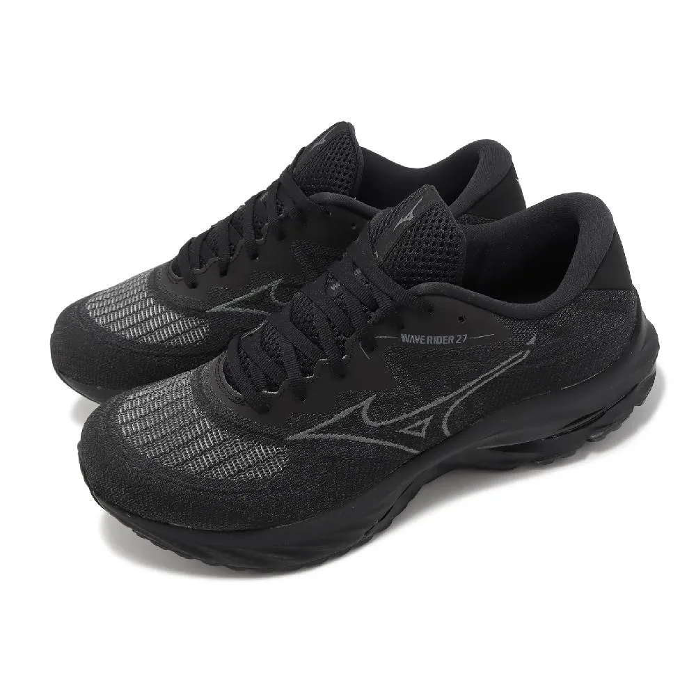 Mizuno 美津濃 慢跑鞋 Wave Rider 27 SSW 超寬楦 女鞋 黑 灰 波浪片 避震 運動鞋 J1GD2377-22 歷史價格詳細信息