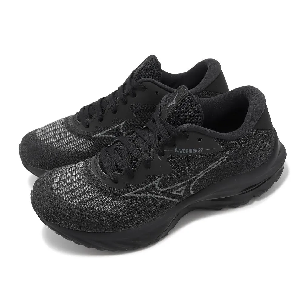 Mizuno 美津濃 慢跑鞋 Wave Rider 27 SSW 超寬楦 女鞋 黑 灰 波浪片 避震 運動鞋 J1GD2377-22 歷史價格詳細信息