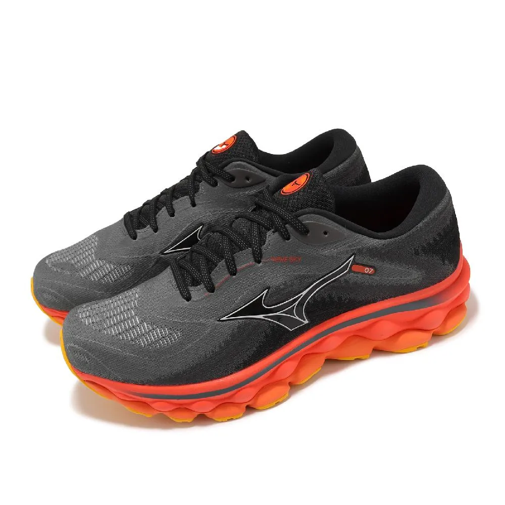 Mizuno 美津濃 慢跑鞋 Wave Sky 7 男鞋 橘 黑 頂級回彈 ENERZY CORE中底 J1GC2302-05 歷史價格詳細信息