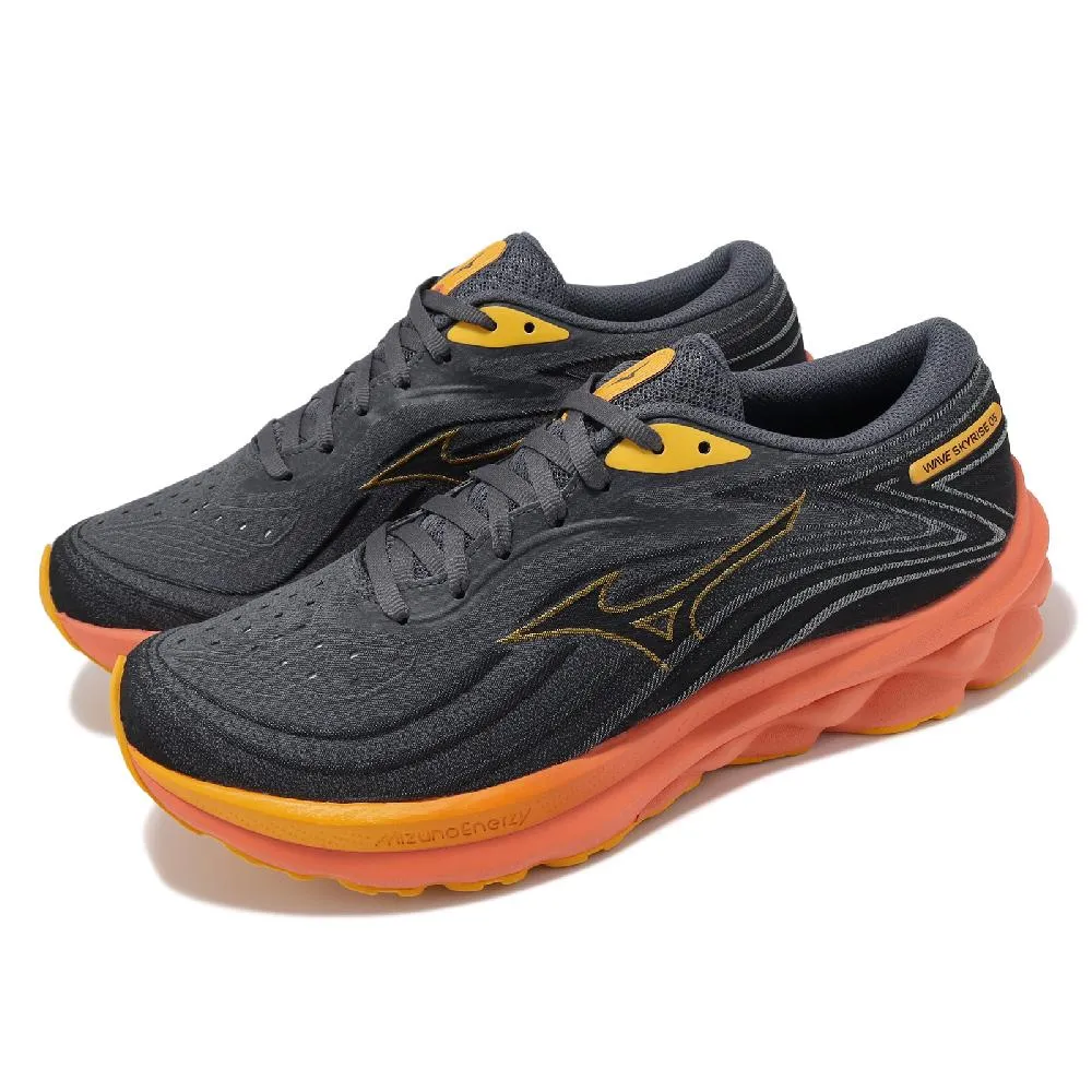 Mizuno 慢跑鞋 Wave Skyrise 2 黑 橘 網布 路跑 男鞋 美津濃 【ACS】 J1GC2123-89 歷史價格詳細信息