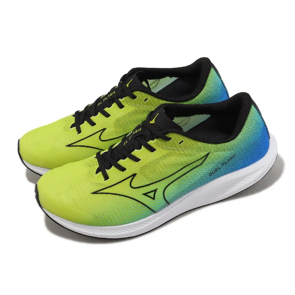 MIZUNO 慢跑鞋 運動鞋 DUEL 男鞋 女鞋 中性款 U1GD216081 螢光黃 歷史價格詳細信息