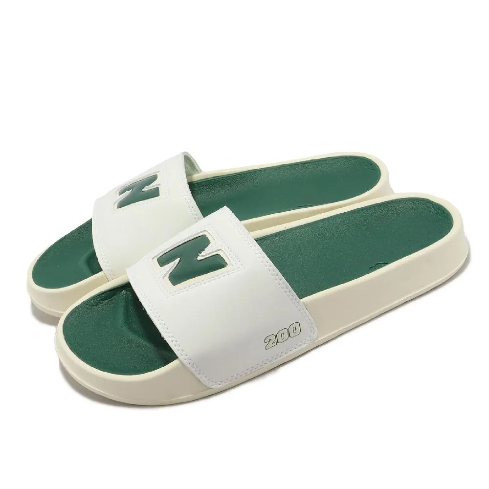 New Balance 拖鞋 NB 200 綠 黑 男鞋 女鞋  大Logo 涼拖鞋 SMF200E1 D 【ACS】 歷史價格詳細信息