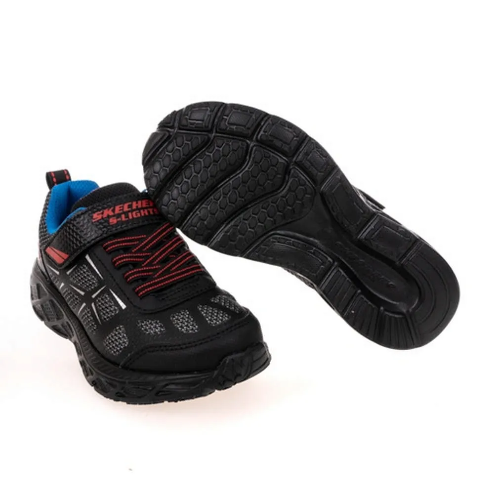 Skechers 休閒鞋 Dynamic Dash 童鞋 緩衝 緩震 舒適 魔鬼氈 皮革 中大童 黑  302615-LBBK 歷史價格詳細信息