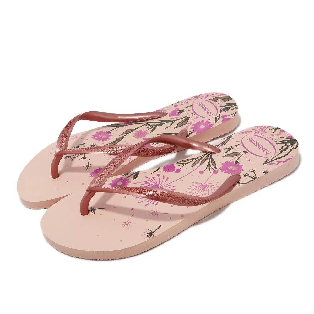 Havaianas 拖鞋 Slim Organic Flip Flops 女鞋 黑 粉紅 花卉款 人字拖 夾腳拖 巴西 41328231191W 歷史價格詳細信息