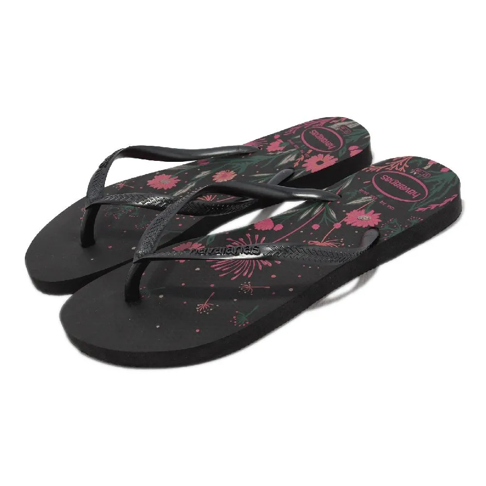 Havaianas 拖鞋 Slim Organic Flip Flops 女鞋 黑 粉紅 花卉款 人字拖 夾腳拖 巴西 41328231191W 歷史價格詳細信息