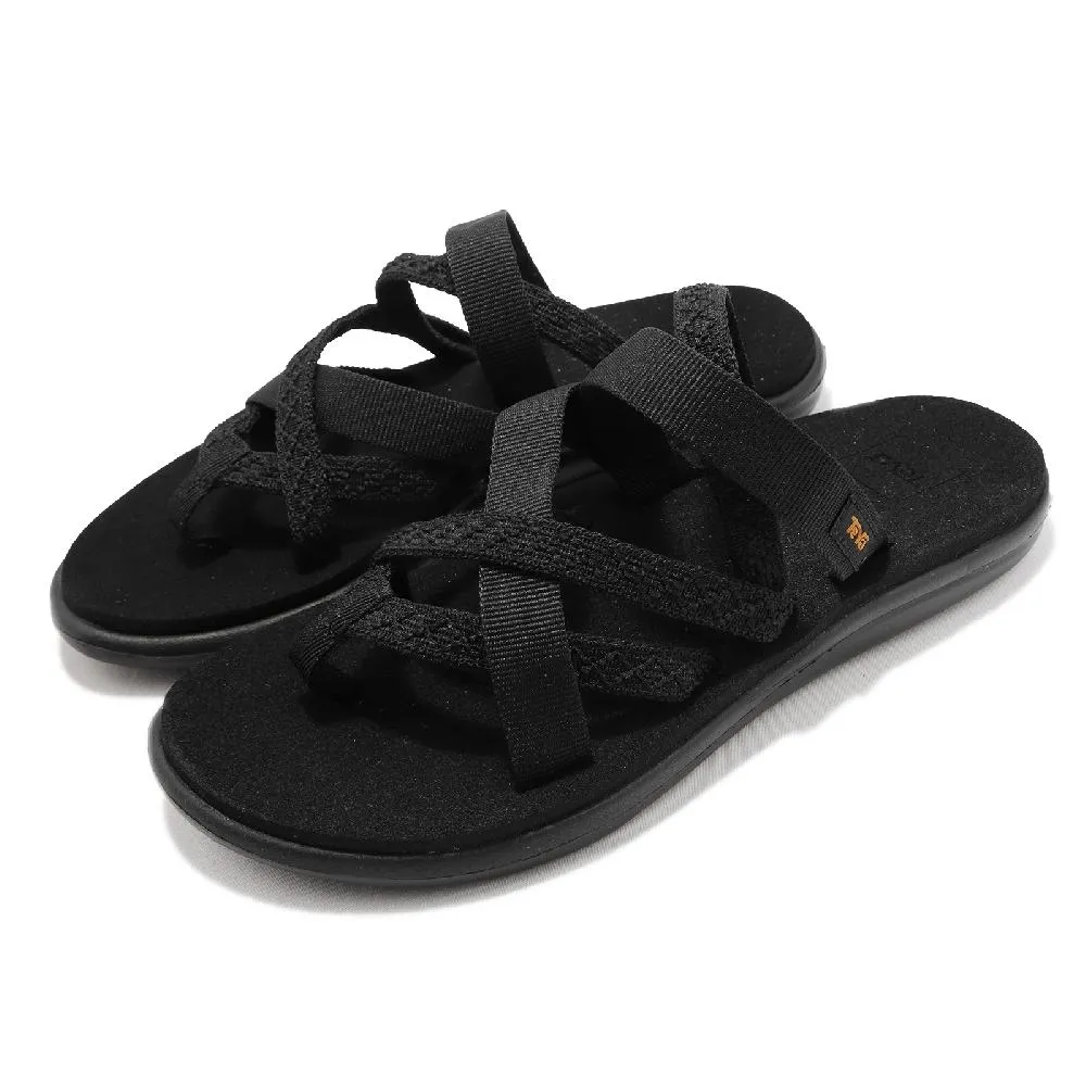 Teva 拖鞋 Voya Slide 男鞋 黑 全黑 涼拖鞋 織帶 記憶鞋床 羅馬風 輕量 1099272BLK 歷史價格詳細信息