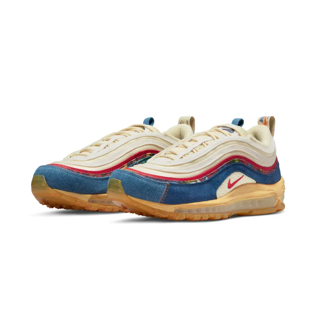 Nike Air Max 97 [DV1486-162] 男 休閒鞋 運動 經典 復古 子彈 氣墊 仿舊 藍 紅 米白 歷史價格詳細信息