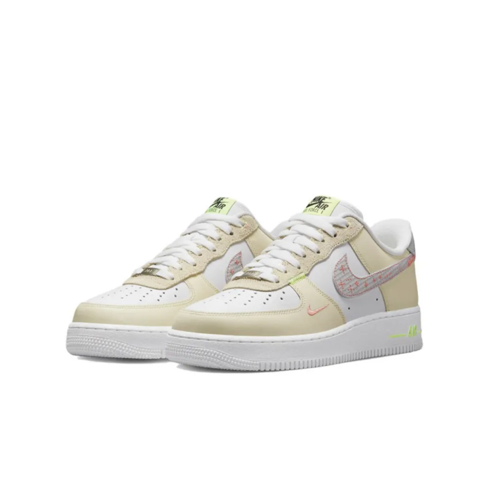 NIKE AIR FORCE 1 AF1 LV8 螢光 黃 刺繡 休閒鞋 歷史價格詳細信息