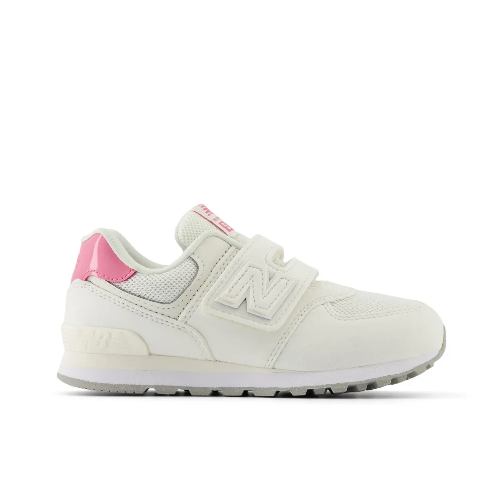New Balance [PV5742BA] 中童 休閒鞋 經典 復古 W寬楦 NB 574 魔鬼氈 麂皮 米白 粉 歷史價格詳細信息