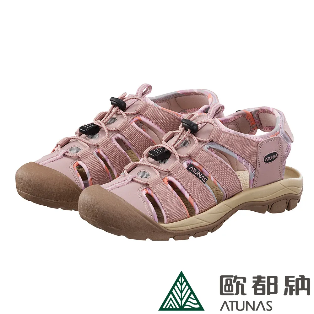 【ATUNAS 歐都納】女款勇闖水陸輕量減震護趾涼鞋 (A1GCEE07 粉綠/灰/排水/透氣/耐磨) 歷史價格詳細信息