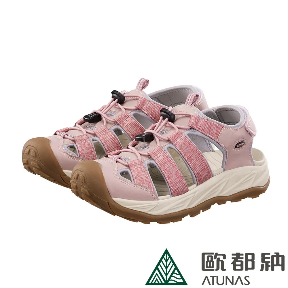 【ATUNAS 歐都納】女款勇闖水陸輕量減震護趾涼鞋 (A1GCEE07 粉綠/灰/排水/透氣/耐磨) 歷史價格詳細信息