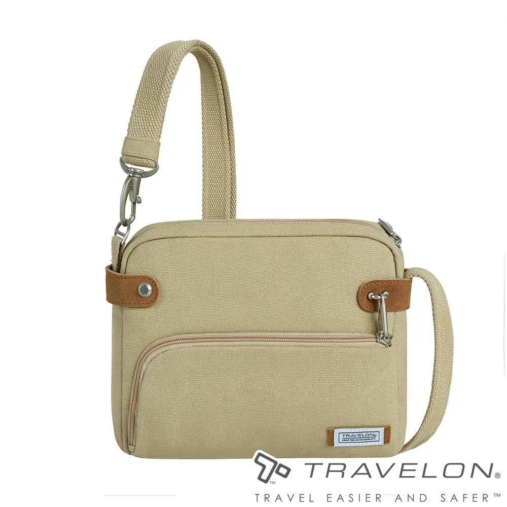 【Travelon美國防盜包】防盜復古斜背包 (TL-33626 卡其/單肩包/旅遊/休閒/防盜) 歷史價格詳細信息