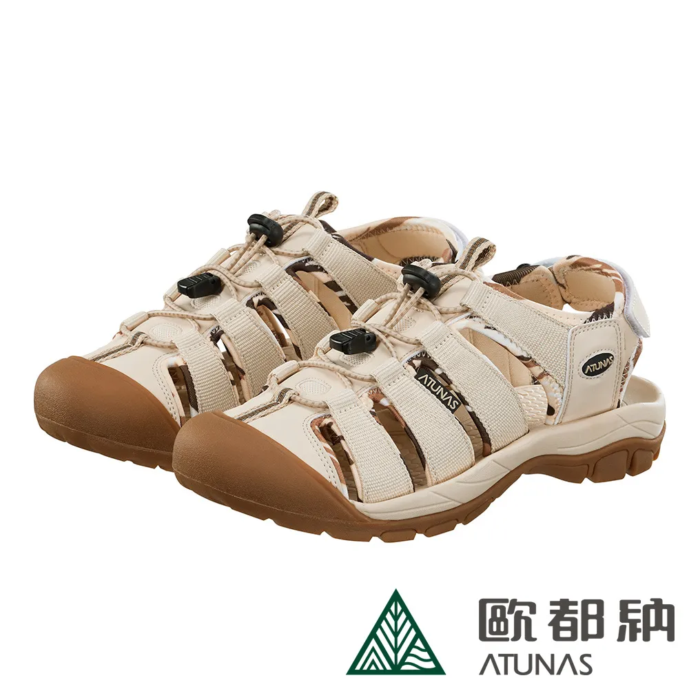 【ATUNAS 歐都納】女款勇闖水陸輕量減震護趾涼鞋 (A1GCEE07 粉綠/灰/排水/透氣/耐磨) 歷史價格詳細信息